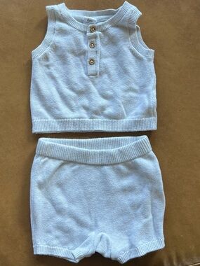 Carter's Knit Tank and Shorts Set in Light Grey